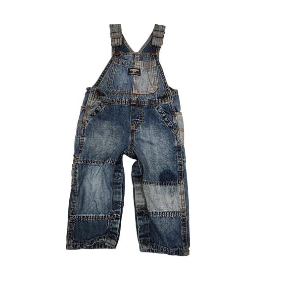 Osh Kosh patchwork style jean overalls toddler size 18M - Picture 1 of 5